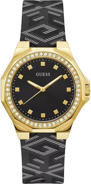Часы GUESS Черная Кожа