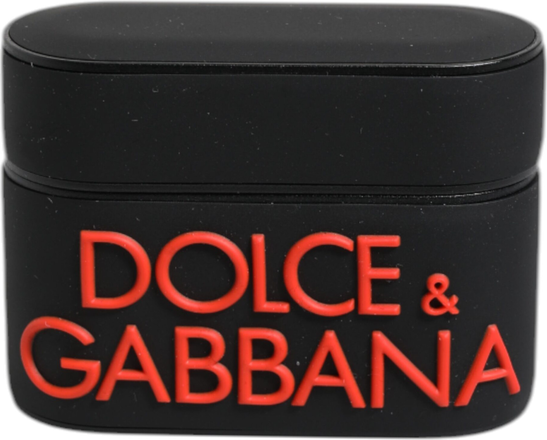Чехол Dolce & Gabbana Черный Оранжевый Силиконовый с Тисненым Логотипом для Airpods