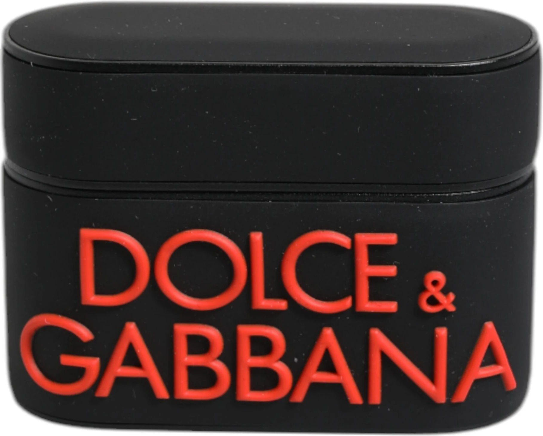 Чехол Dolce & Gabbana Черный Оранжевый Силиконовый с Тисненым Логотипом для Airpods