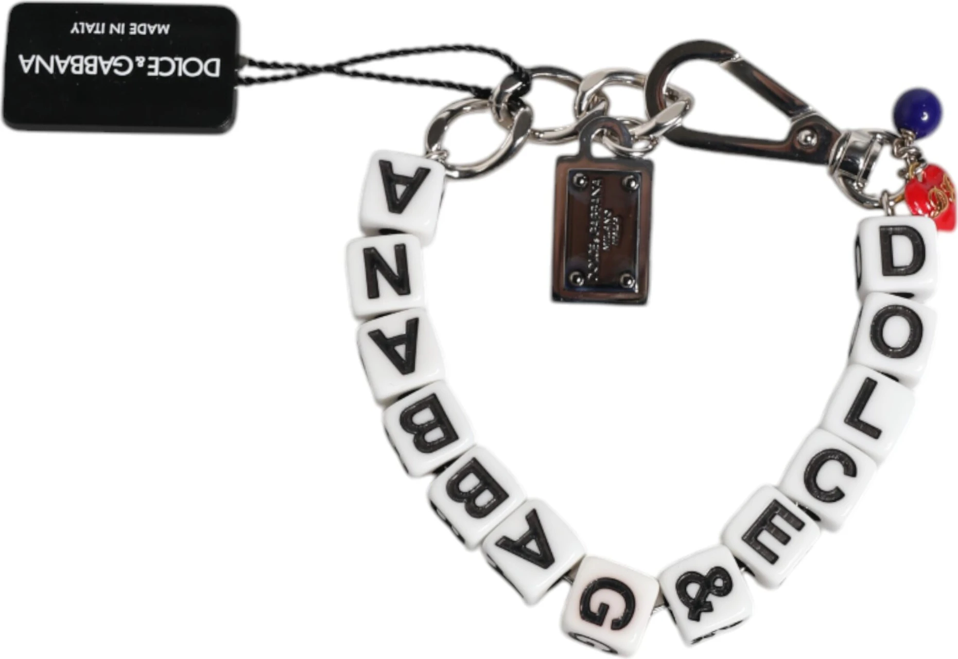 Браслет Dolce & Gabbana Серебряная латунная цепь с кубиками и украшением в виде логотипа