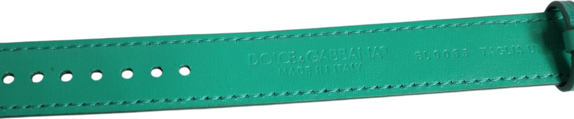 Браслет Dolce & Gabbana Зеленая экзотическая кожа Пряжка из металла золотистого тона Обруч