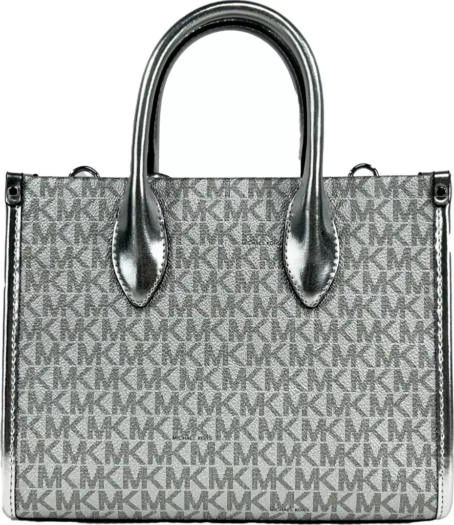 Сумка-тоут Michael Kors Mirella Signature Small Top Zip Tote Bag Silver