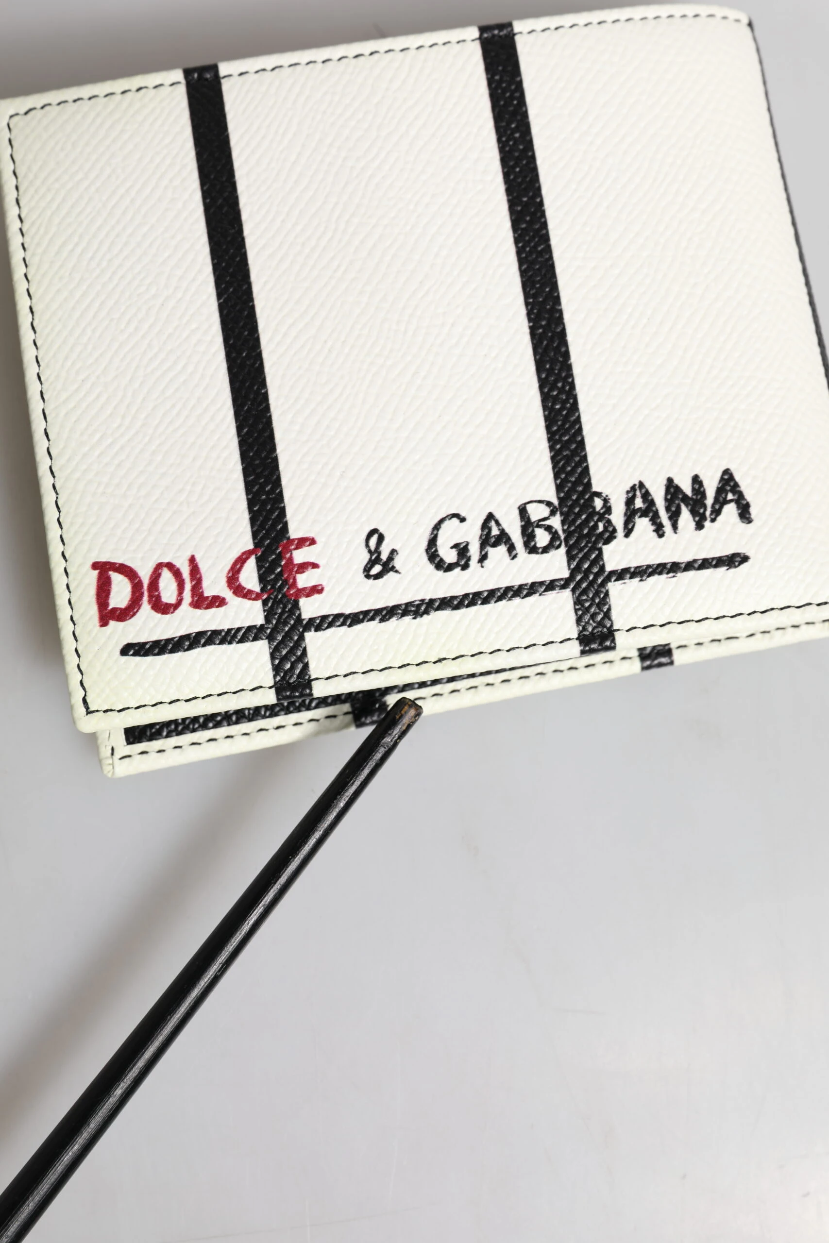 Двойное портмоне для карт Dolce & Gabbana Белая кожа