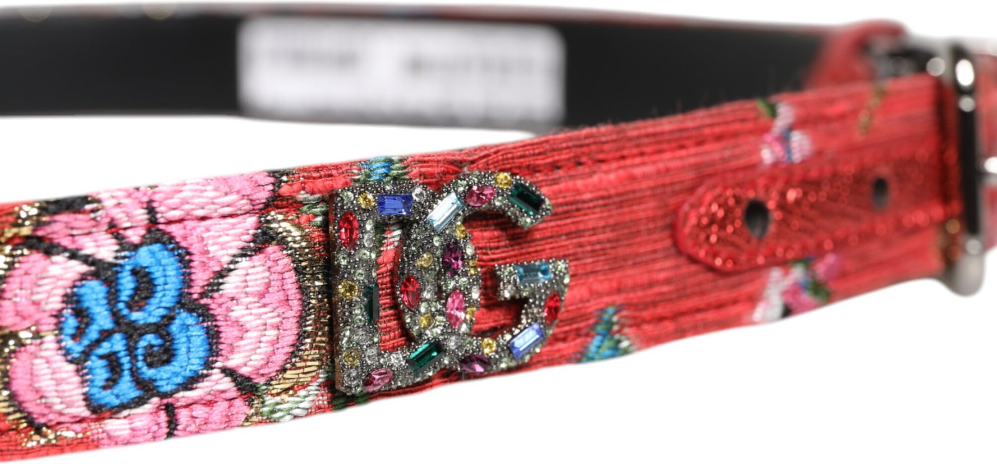Ремень Dolce & Gabbana Красный Цветочный Декор Металлическая Пряжка