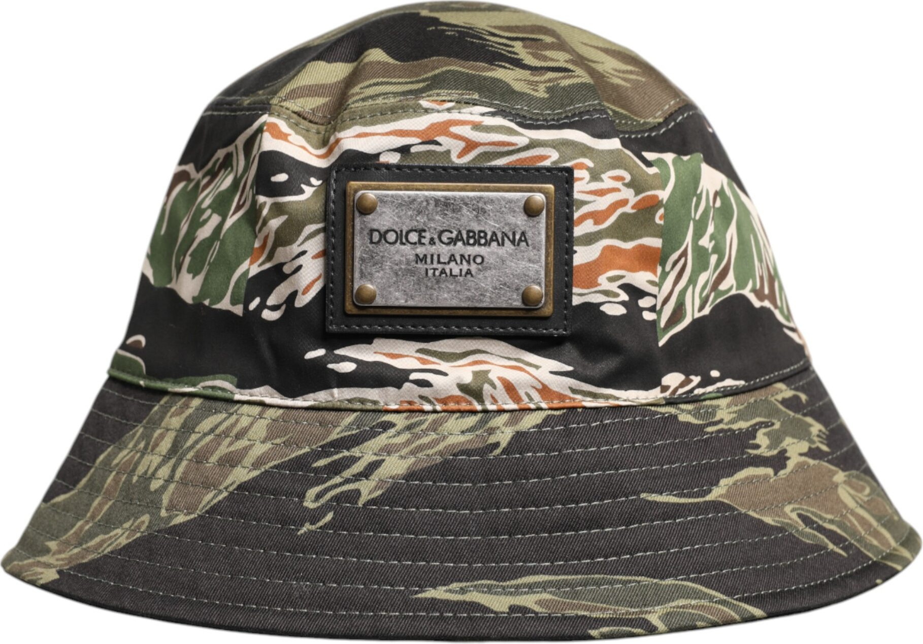 Шляпа Dolce & Gabbana Multicolor DG Plaque с широкими полями (Панама)