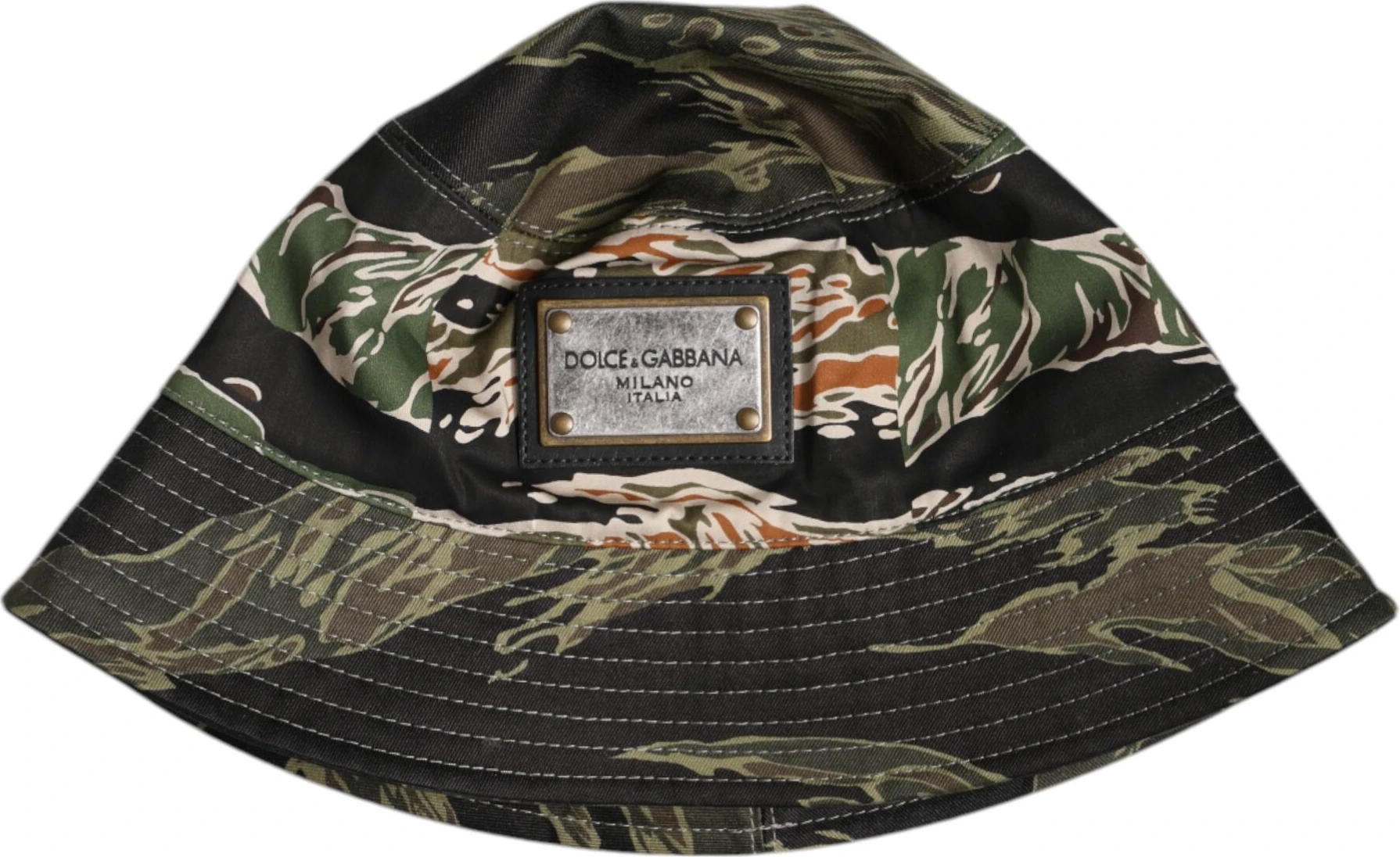 Шляпа Dolce & Gabbana Multicolor DG Plaque с широкими полями (Панама)