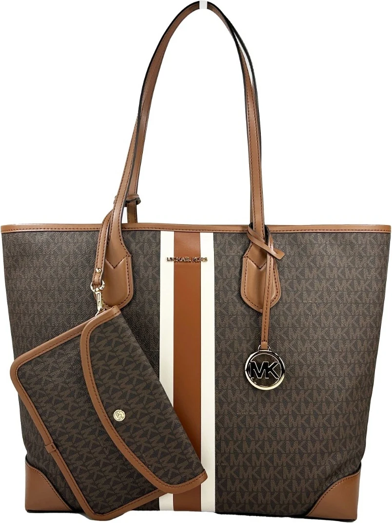 Сумка-тоут Michael Kors Eva Large Stripe Travel Tote Bag Plus Pouch