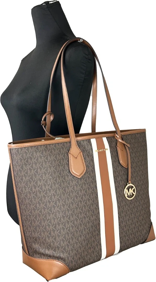 Сумка-тоут Michael Kors Eva Large Stripe Travel Tote Bag Plus Pouch