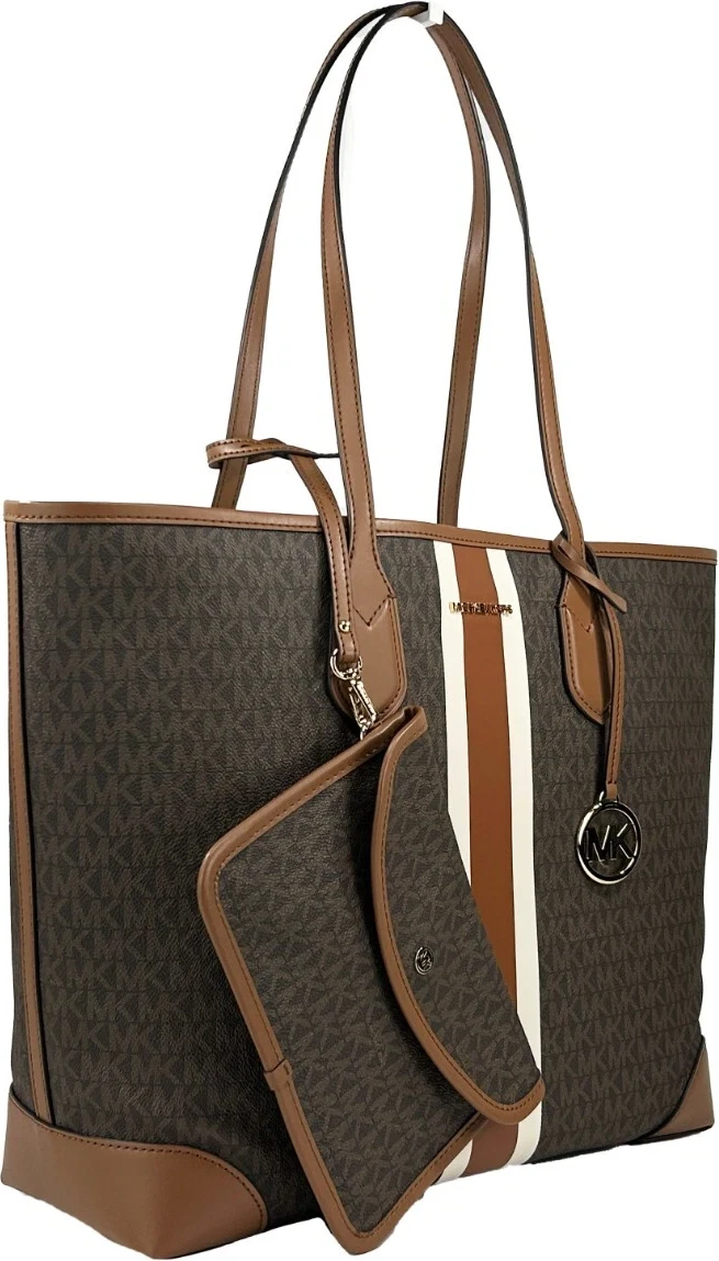 Сумка-тоут Michael Kors Eva Large Stripe Travel Tote Bag Plus Pouch