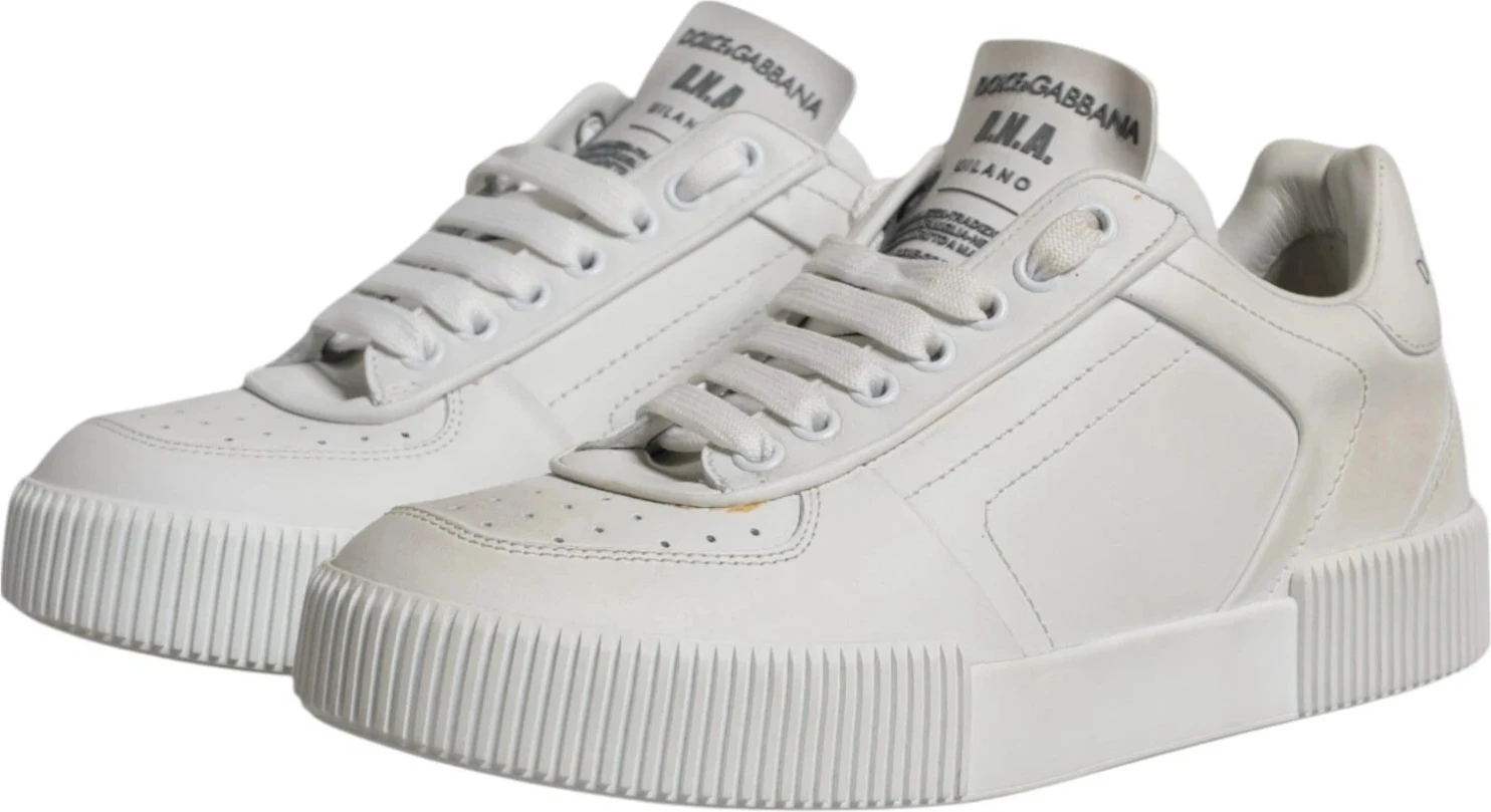 Белые кожаные кроссовки Miami Low Dolce & Gabbana