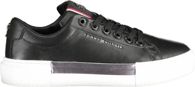 Черные кожаные кроссовки Tommy Hilfiger