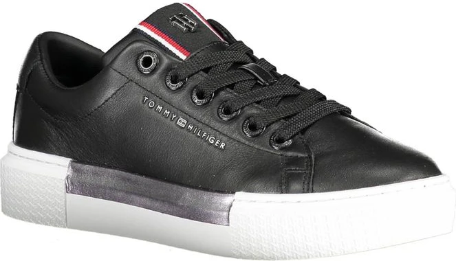 Черные кожаные кроссовки Tommy Hilfiger