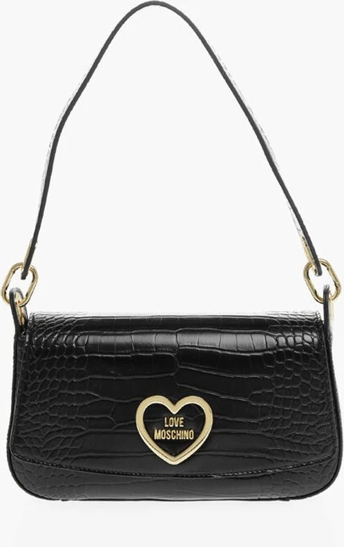 Сумка через плечо Moschino с эффектом крокодиловой кожи из экокожи