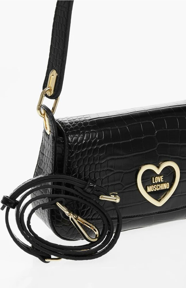 Сумка через плечо Moschino с эффектом крокодиловой кожи из экокожи