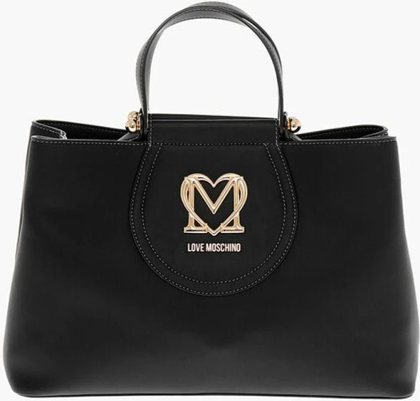 Сумка-тоут Moschino LOVE Сумка-тоут из искусственной кожи с золотым логотипом