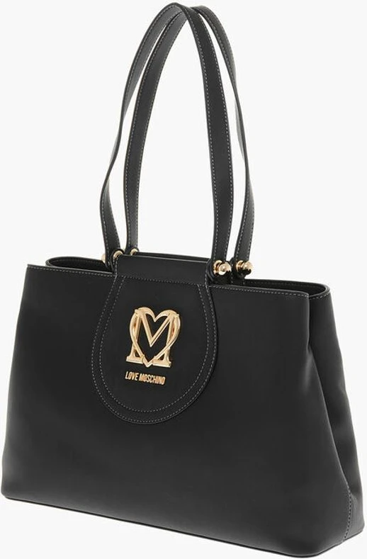 Сумка-тоут Moschino LOVE Сумка-тоут из искусственной кожи с золотым логотипом