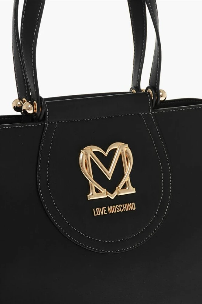 Сумка-тоут Moschino LOVE Сумка-тоут из искусственной кожи с золотым логотипом
