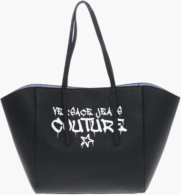 Tote Versace JEANS COUTURE Макси-сумка из текстурированной искусственной кожи с металлической бляшкой