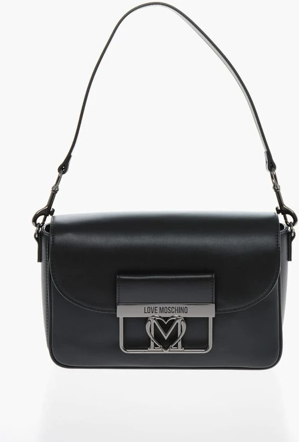 Сумка Moschino LOVE из экокожи с застежкой с серебристым эффектом