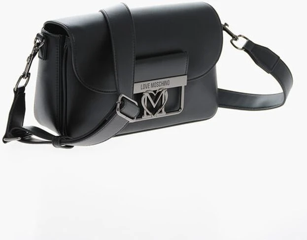 Сумка Moschino LOVE из экокожи с застежкой с серебристым эффектом