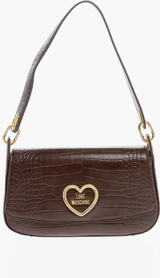 Сумка через плечо Moschino LOVE с имитацией крокодиловой кожи из искусственной кожи с золотистой