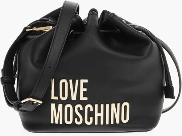Сумка-ведро Moschino LOVE Сумка-ведро из экокожи с золотым макси-логотипом