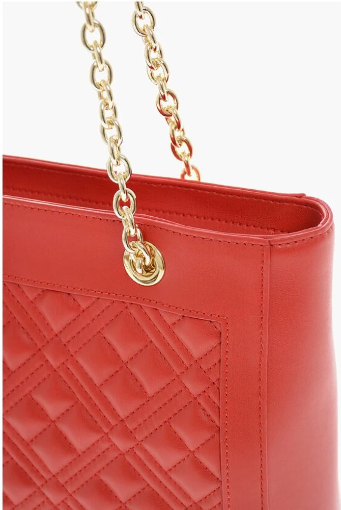 Сумка Moschino LOVE Стеганая сумка-тоут с золотой цепочкой