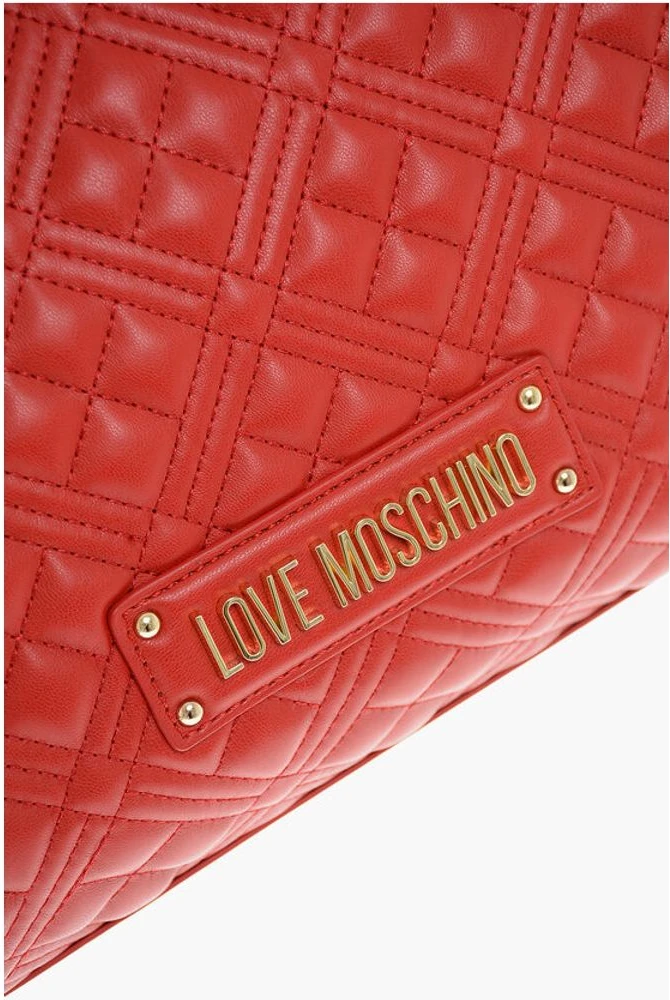 Сумка Moschino LOVE Стеганая сумка-тоут с золотой цепочкой