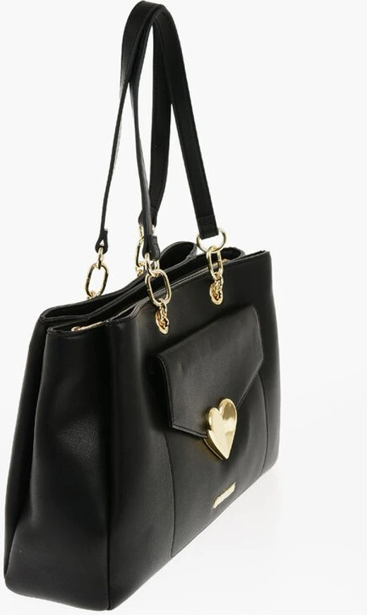 Сумка-тоут Moschino LOVE Сумка-тоут из экокожи с золотистым логотипом