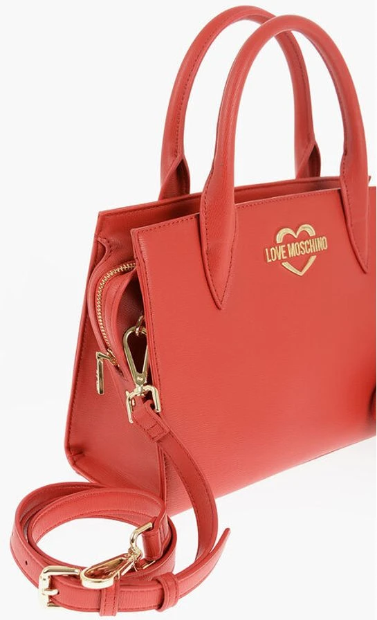Сумка-тоут Moschino LOVE однотонная с золотистым логотипом