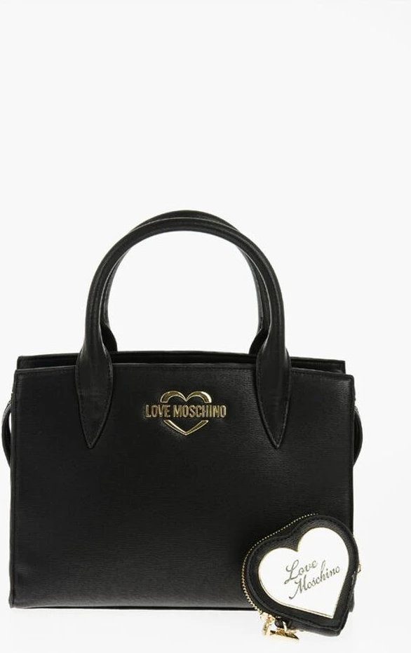 Сумка-тоут Moschino LOVE Tote Bag однотонного цвета с золотым логотипом