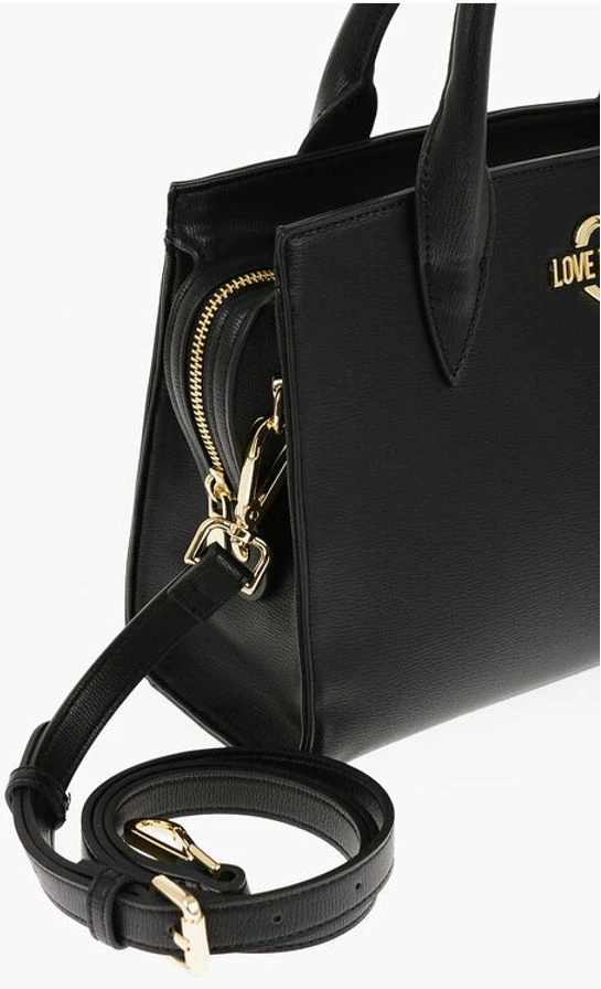 Сумка-тоут Moschino LOVE Tote Bag однотонного цвета с золотым логотипом