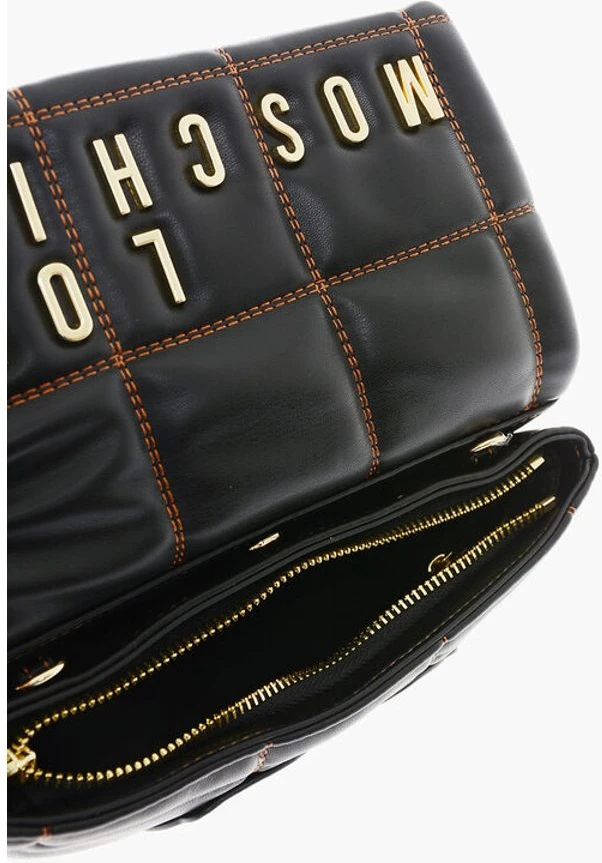 Клатч Moschino LOVE из искусственной кожи с тиснением и золотым логотипом