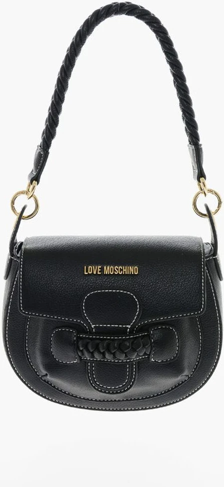 Сумка-седло Moschino LOVE Сумка-седло из искусственной кожи с плетеными деталями