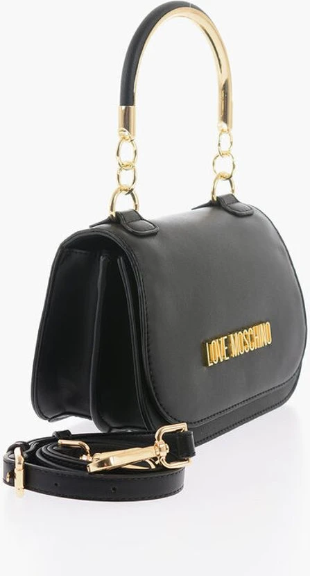 Сумка Moschino LOVE из искусственной кожи с золотистым металлическим логотипом