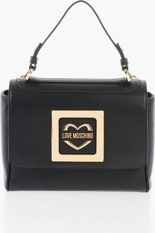 Сумка Moschino LOVE из экокожи через плечо с золотистой фурнитурой