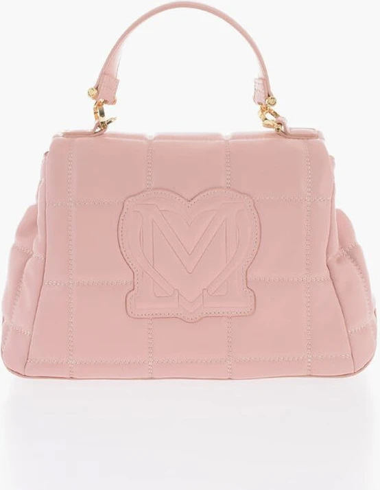 Сумка Moschino LOVE Стеганая Сумка из Искусственной Кожи с Золотистым Логотипом
