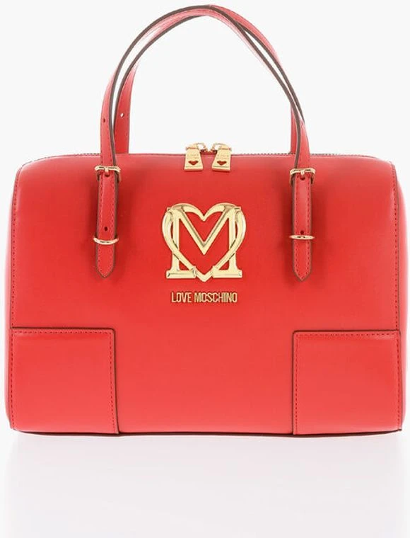 Сумка Moschino LOVE из искусственной кожи с металлическим золотым логотипом