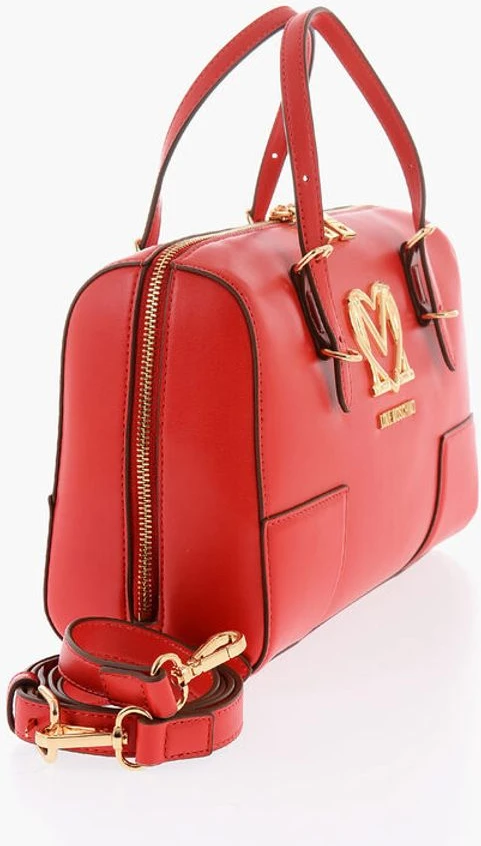 Сумка Moschino LOVE из искусственной кожи с металлическим золотым логотипом