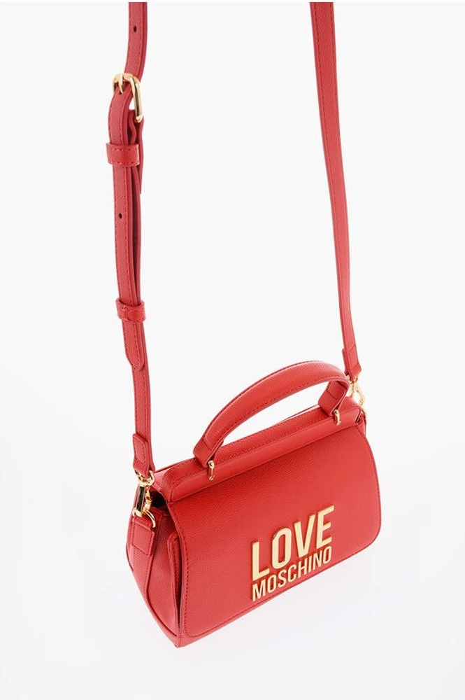 Сумка через плечо Moschino из экокожи с золотым макси-логотипом