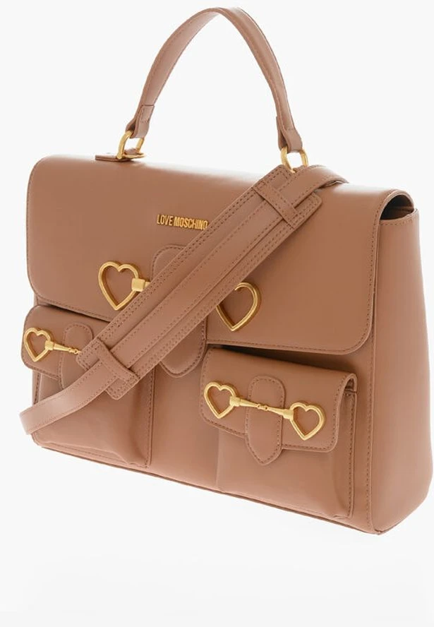 Сумка Moschino LOVE Сумка из искусственной кожи с ручкой, карманами и зажимом спереди