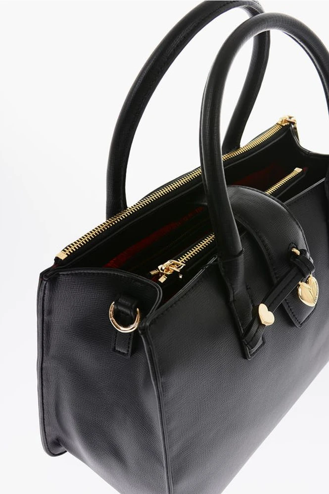 Сумка-шоппер Moschino LOVE из искусственной кожи с подвеской в виде золотого сердца
