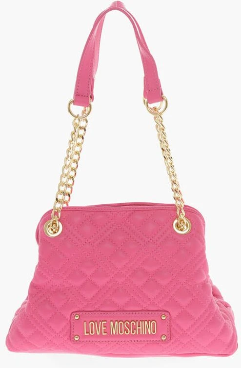 Сумка Moschino LOVE стеганая мини с ручкой и золотым логотипом
