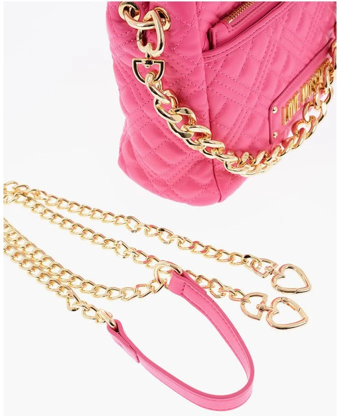 Сумка Moschino LOVE из искусственной кожи с простежкой, мини-сумка с косметичкой в тон