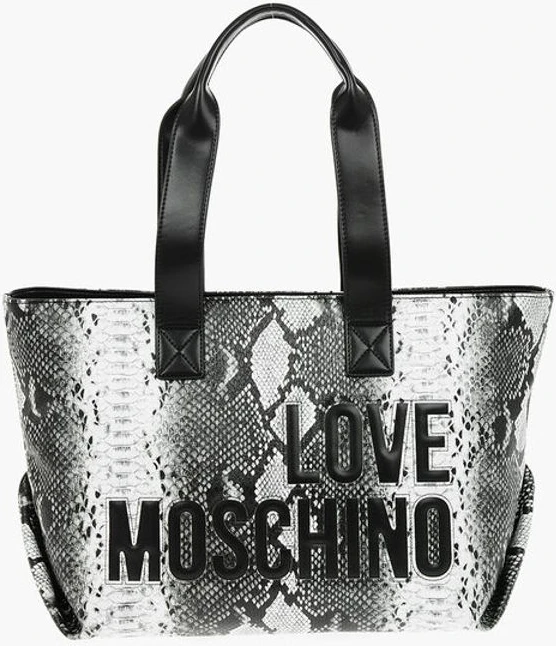 Сумка-тоут Moschino LOVE Эффект змеиной кожи