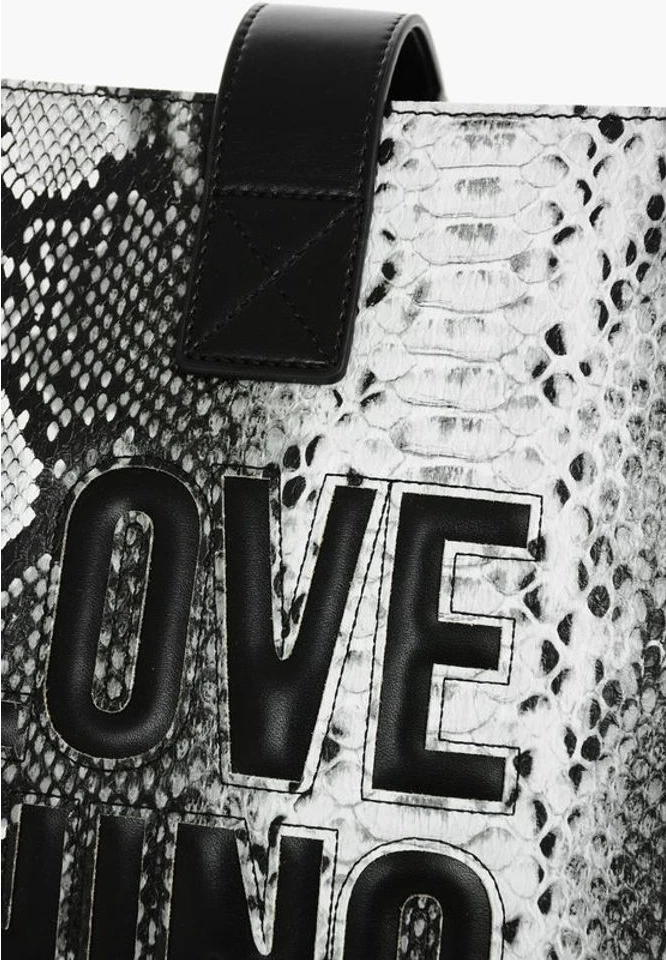 Сумка-тоут Moschino LOVE Эффект змеиной кожи