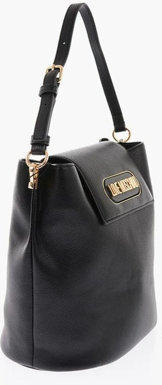 Сумка Moschino LOVE Bucket Bag из текстурированной экокожи с тисненым логотипом