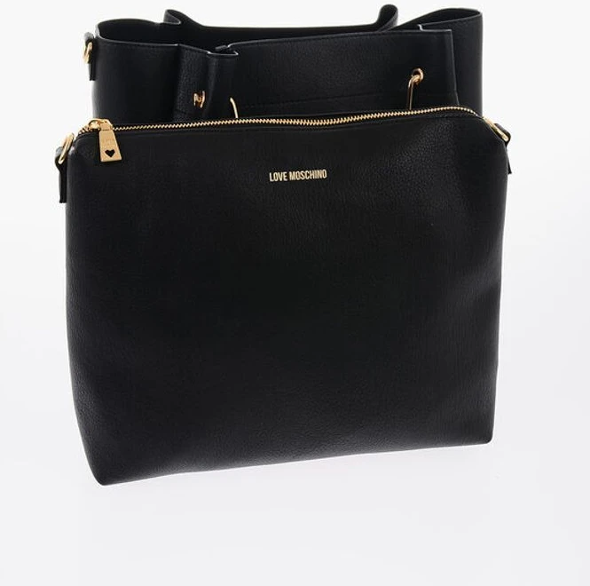 Сумка Moschino LOVE Тоут из искусственной кожи с золотистым логотипом