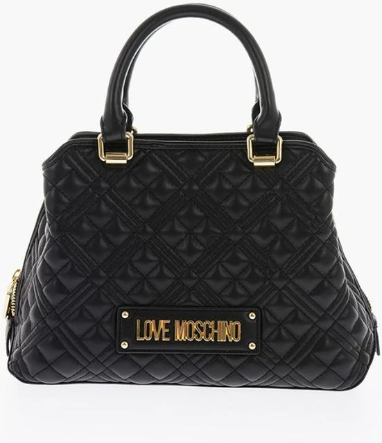 Сумка Moschino LOVE с золотистыми деталями, стеганая сумка из экокожи