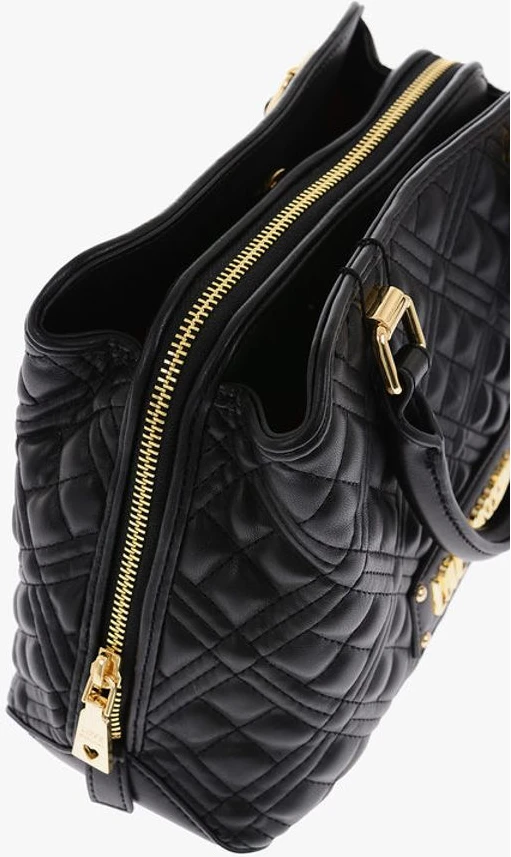 Сумка Moschino LOVE с золотистыми деталями, стеганая сумка из экокожи